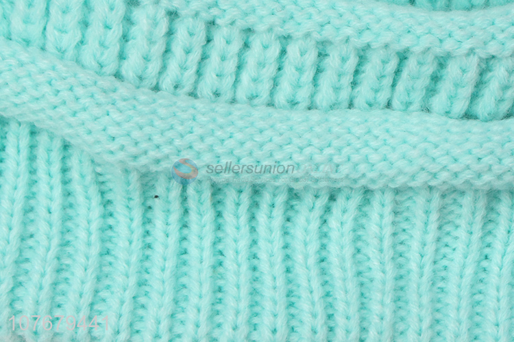 Hot Selling Pure Color Knitted Hat Ladies Beanie Cap