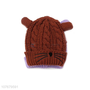 Cute Design Winter Warm Knitted Beanie Hat For Children