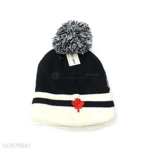 New Style Knitted Beanie Hat Winter Hat With Pompon Ball