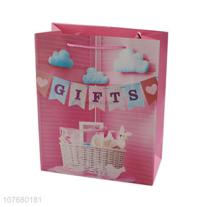 Popular children birthday pink gift packaging bag