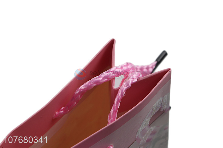 High quality girly pink exquisite christmas gift cute paper bag small gift bag