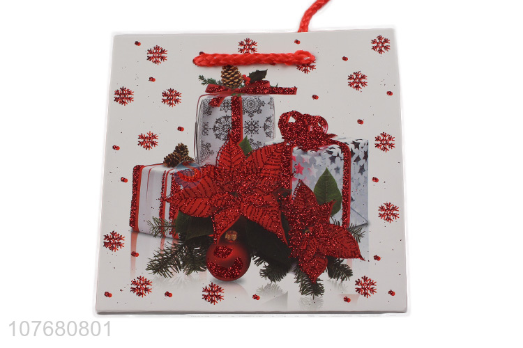 Hot sale red festive holiday tote bag paper gift bag