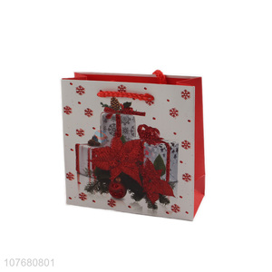 Hot sale red festive holiday tote bag paper gift bag