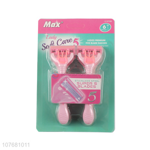 Cheap price soft 5blade razor for ladies with high quality