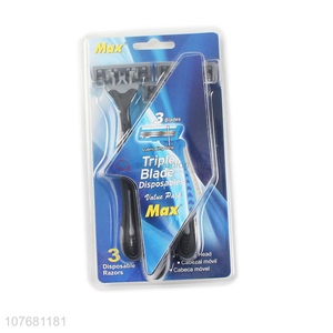 New design disposable triple blades shaving razor for men