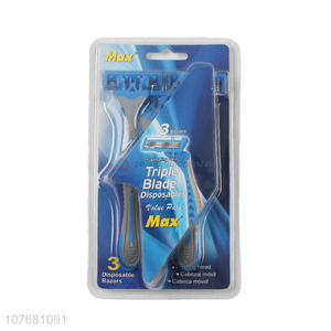 Durable factory price disposable triple blade shaving razor
