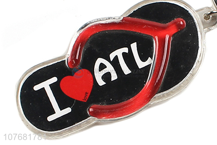 Hot selling flip flops key chain acrylic keyring for souvenir