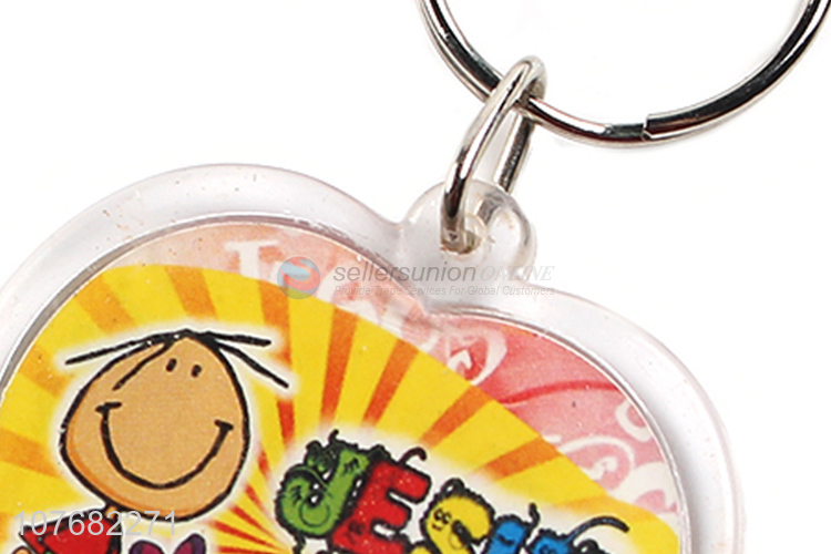 Good price heart key chain plastic keychain key ring