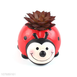 Cartoon ladybug flower pot gardening landscape succulent potted plant