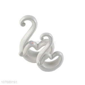 Wholesale art ceramic abstract swan combination ornaments