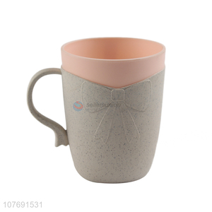 High quality plastic tooth mug wheat straw biodegradable drinking cup