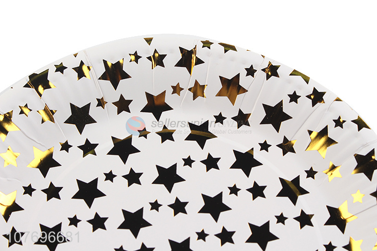 Hot product star printed disposable birthday party plate paper plate