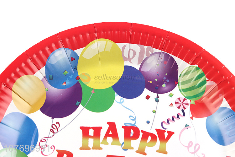 Good quality birthday party tableware paper plate with custom printing