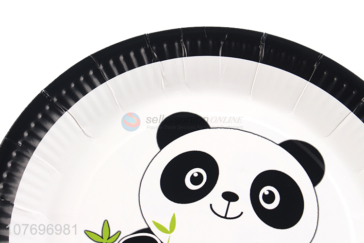 Hot products cartoon panda printed paper plate for birthday party