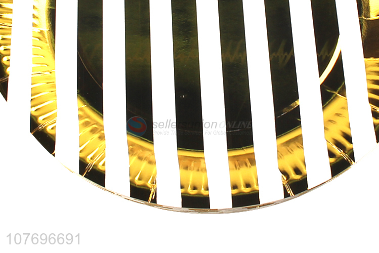 Good sale striped printed disposable paper plate birthday party supplies