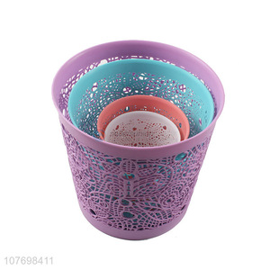 Hot Sale Colorful Plastic Wastepaper Basket Office Trash Can