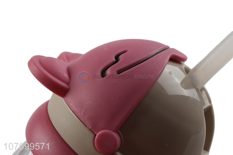 New style anti-dropping water cup with handle cartoon pattern children straw