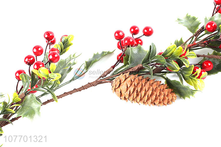 Good quality Christmas decoration Christmas vine with pinecone red fruit