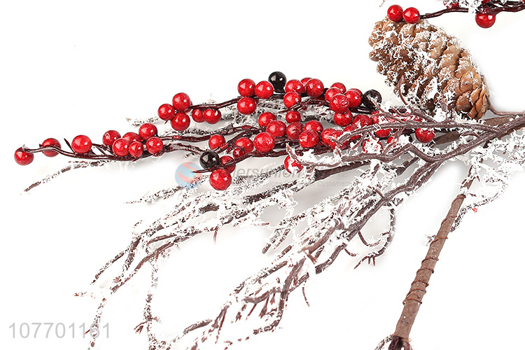 Hot product Xmas decoration long vine with pinecone and red brerry