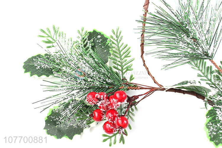 Promotional Christmas ornaments artificial vine with pinecone red berries