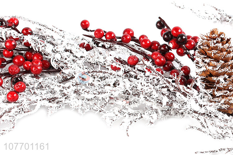 Hot product Xmas decoration long vine with pinecone and red brerry