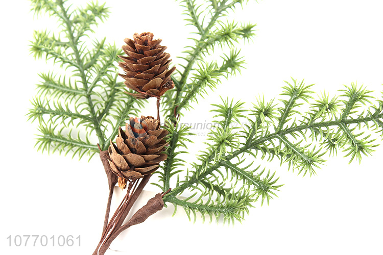 Hot product artificial pine cone twig for Christmas door decoration