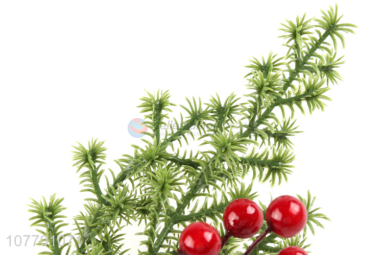 Wholesale cheap artificial Christmas twigs with pinecone & red fruit