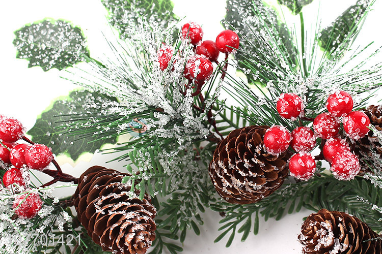 Good quality pine needle Christmas wreath for front door decoration