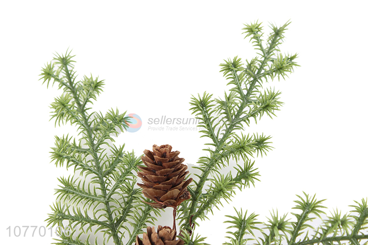 Hot product artificial pine cone twig for Christmas door decoration