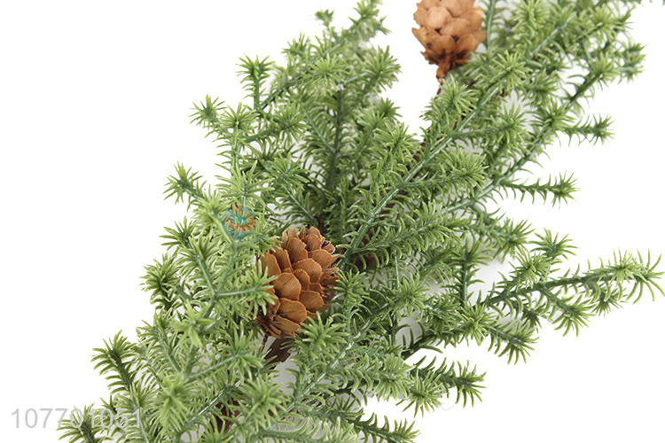 New arrival Christmas ornaments artificial long stem pine cone twigs