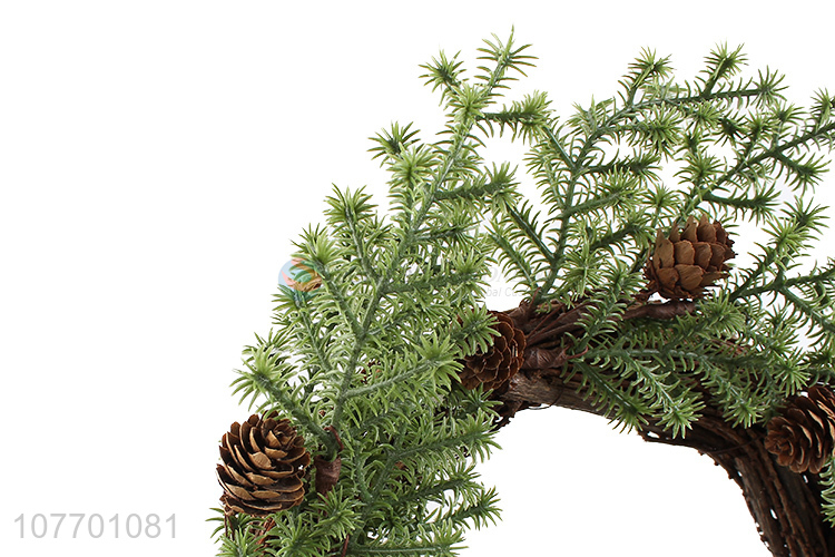Promotional artificial pine needle wreath for Christmas decoration