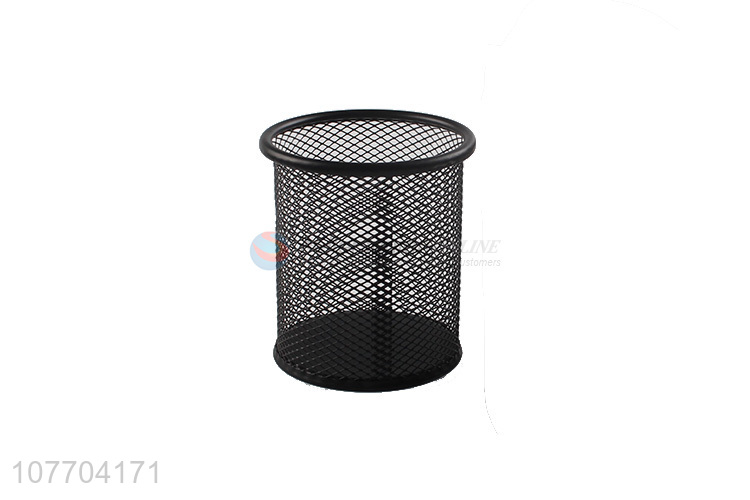 Good sale round metal mesh pen container iron pen bucket