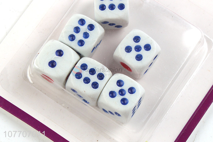Wholesale white plastic dice KTV/bar Mahjong game rounded dice