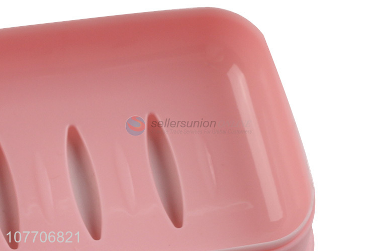 High-quality bathroom soap box drain compartment design plastic soap box with lid