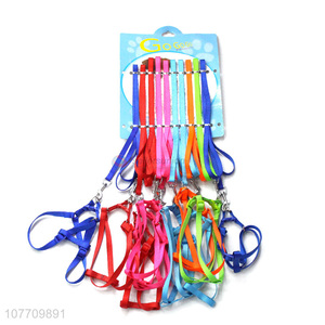 Wholesale cheap price colourful durable harness vest leash for pets