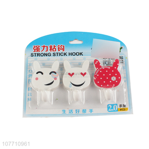 Adhesive wall hook plasic sticky hooks coat hanger for sales promotion