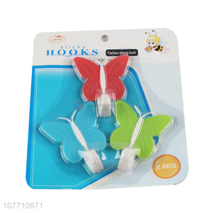 Adhesive wall hook plasic sticky hooks coat hanger for sales promotion