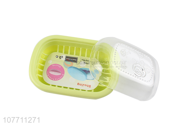 Wholesale exquisite waterproof plastic soap holder soap dish with cover