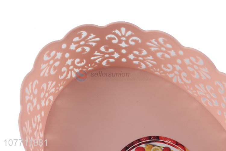 New arrival round pierced plastic storage basket tabletop food tray