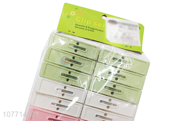 Custom 16 Pieces Multipurpose Plastic Clips Clothes Peg Set