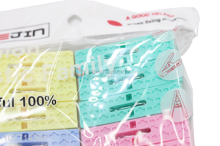 Good Quality 12 Pieces Multipurpose Plastic Clips Clothespin Set