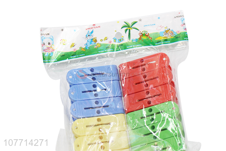Factory Wholesale 12 Pieces Plastic Clips Clothes Peg Set