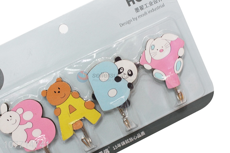 Fashion Design 4 Pieces Cartoon Sticky Hook Wall Hooks