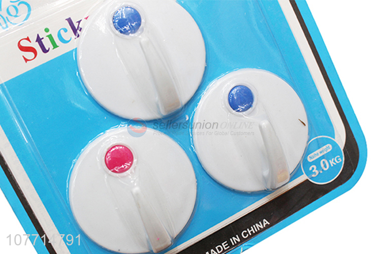 Custom 3 Pieces Round Sticky Hook Multifunction Wall Hooks