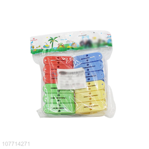 Factory Wholesale 12 Pieces Plastic Clips Clothes Peg Set