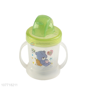 Cute design cartoon pattern water bootle cup with straw