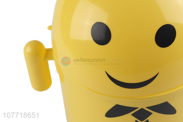 New arrival cute design yellow mini trash bin can