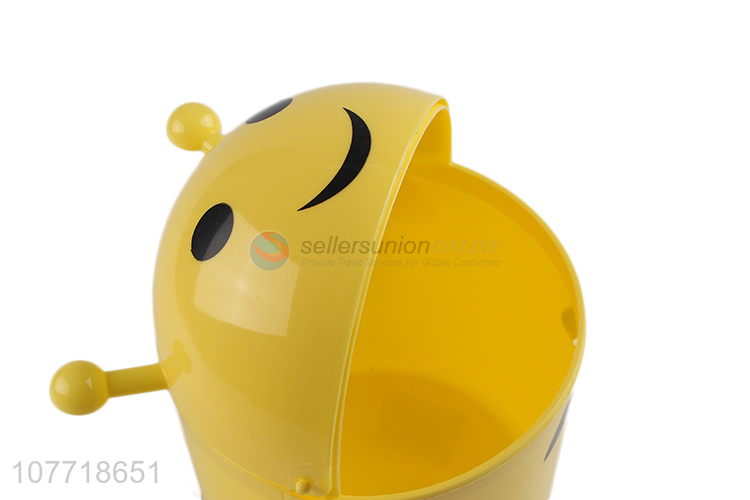 New arrival cute design yellow mini trash bin can
