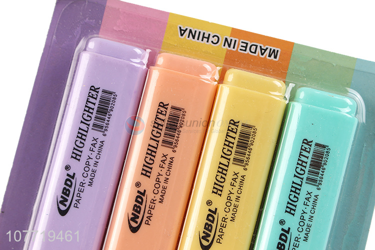 Top Quality 4 Pieces Highlighter Marker Fashion Stationery