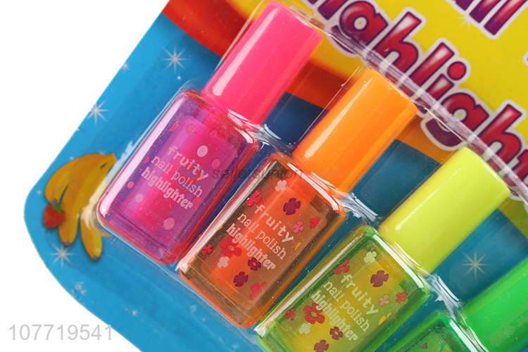 Custom 5 Pieces Nail Polish Shape Fruity Scents Highlighter Marker Set